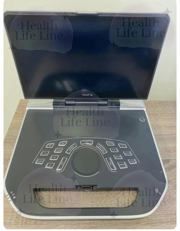 Portable GE Vivid iq Premium Ultrasound Machine for point-of-care use.